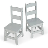 Child’s Wooden Chair Pair – Gray