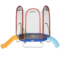 Climb 'n Slide 7ft Trampoline™ with Enclosure & Slide