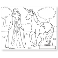Jumbo 50-Page Kids' Coloring Pad - Horses, Hearts, Flowers, and More