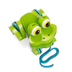 First Play Frolicking Frog Wooden Pull Toy