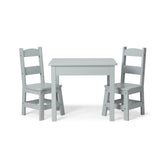 Wooden Table & 2 Chairs - Gray