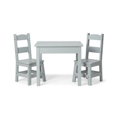 Wooden Table & 2 Chairs - Gray