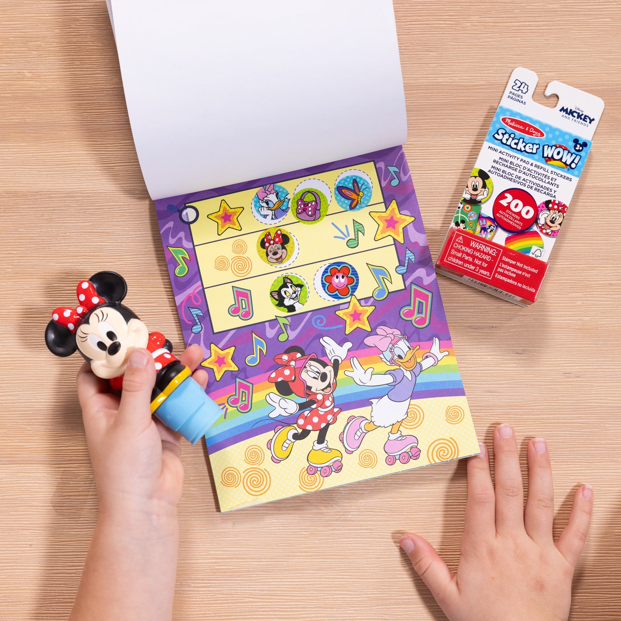 Sticker WOW!™ Disney Minnie Mouse Bundle: Activity Pad & Sticker Stamper + Mini Activity Pad and 200 Refill Stickers