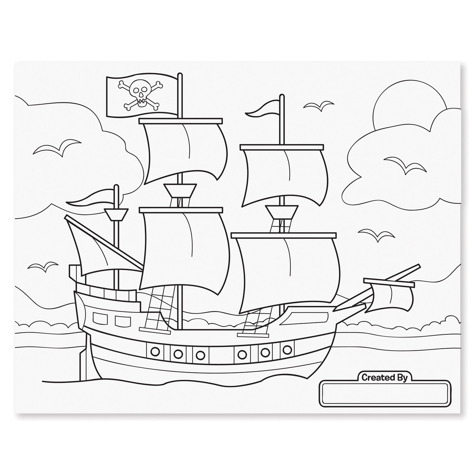 Jumbo 50-Page Kids' Coloring Pad - Space, Sharks, Sports, and More
