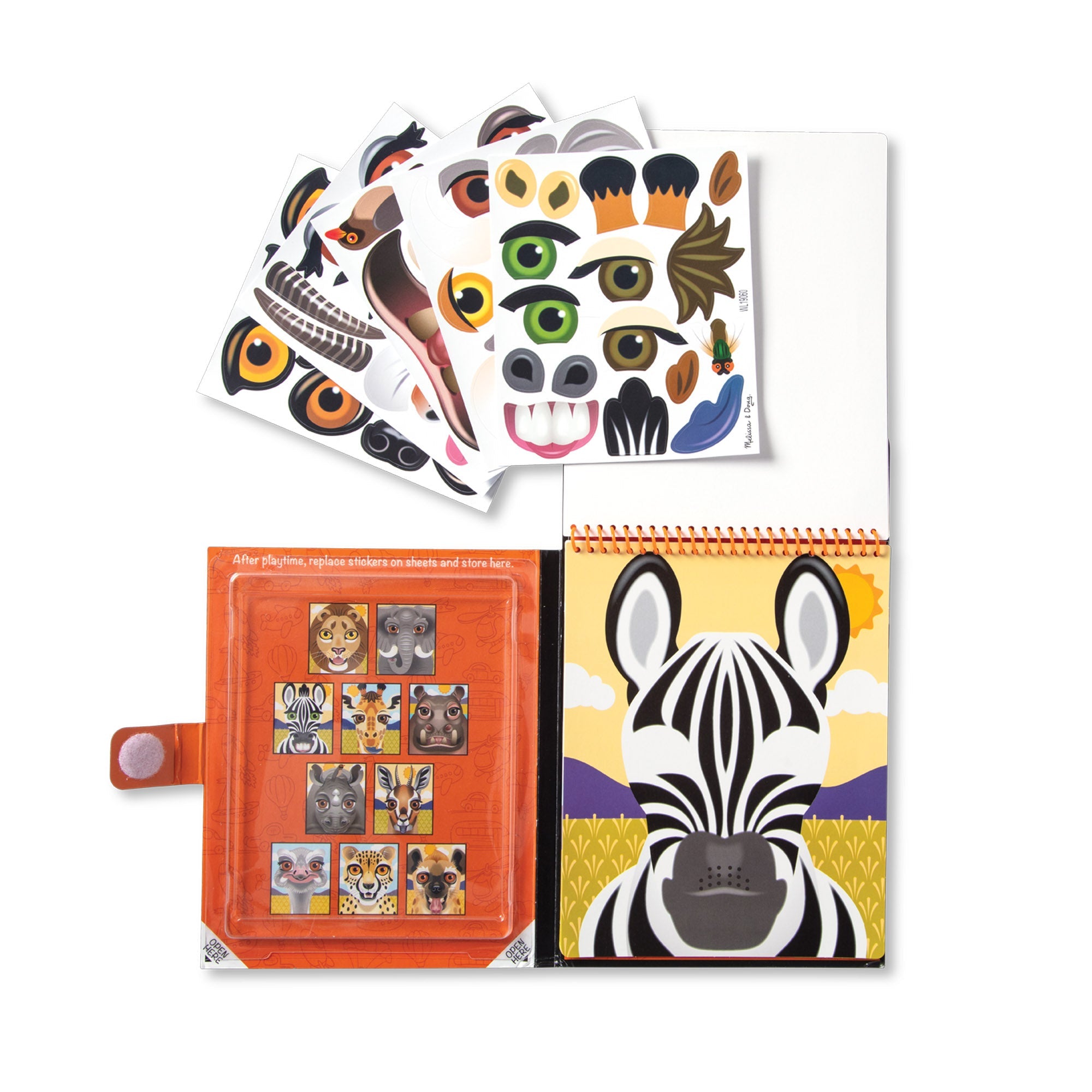 Make-a-Face – Safari Reusable Sticker Pad – On the Go Travel Activity