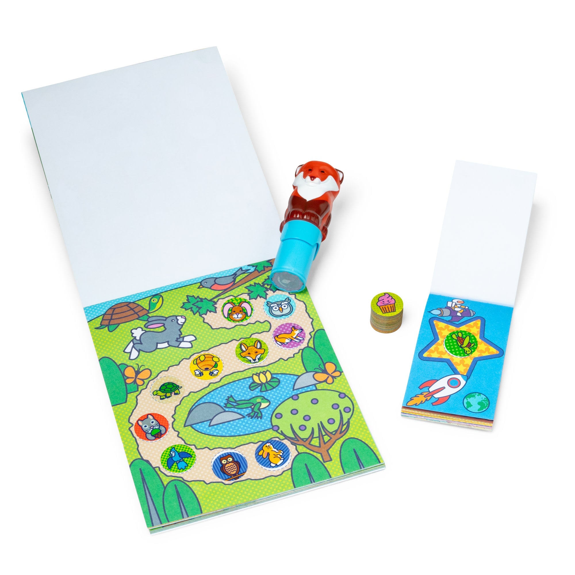 Sticker WOW!™ Fox Bundle: Activity Pad & Sticker Stamper + Mini Activity Pad and 200 Refill Stickers