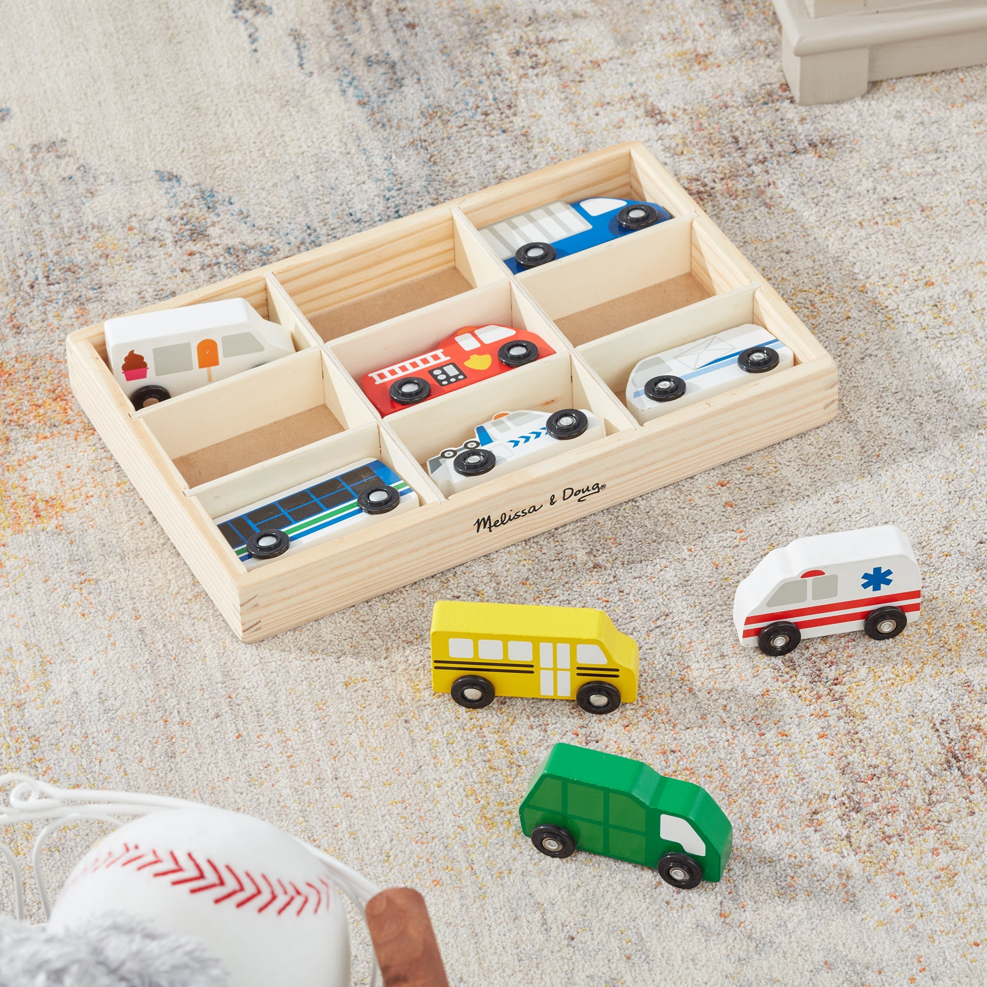 Wooden Town Vehicles Set