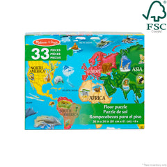 World Map Floor Puzzle - 33 Pieces