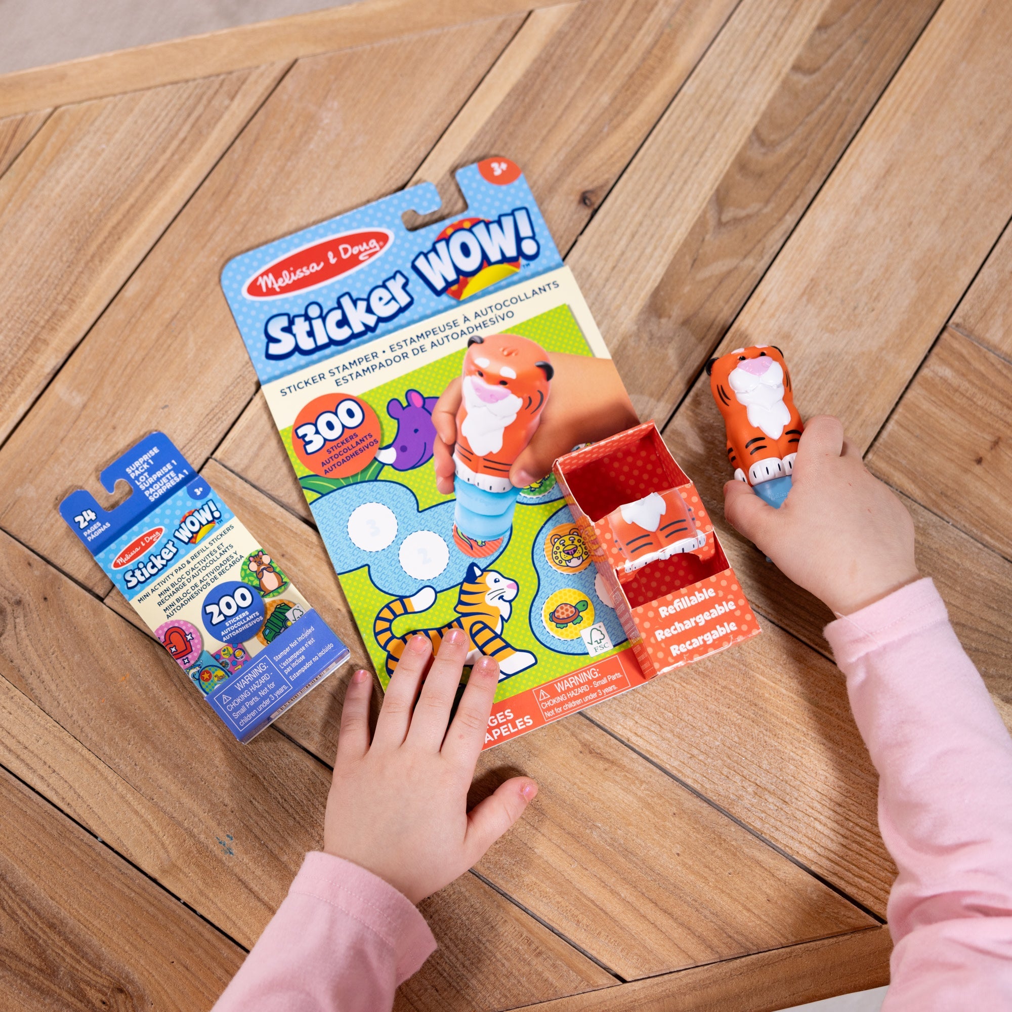 Sticker WOW!™ Tiger Bundle: Activity Pad & Sticker Stamper + Mini Activity Pad and 200 Refill Stickers