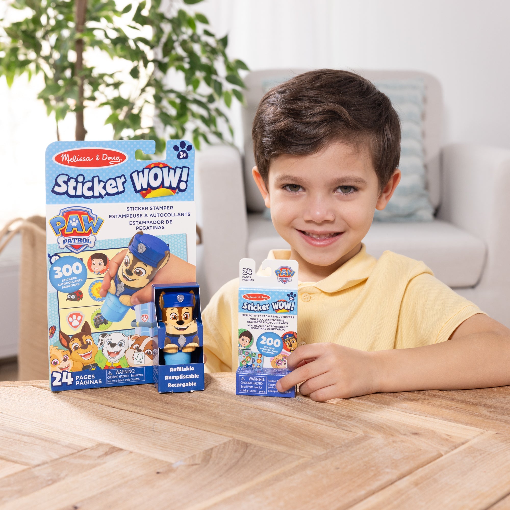 Sticker WOW!™ PAW Patrol Chase Bundle: Activity Pad & Sticker Stamper + Mini Activity Pad and 200 Refill Stickers