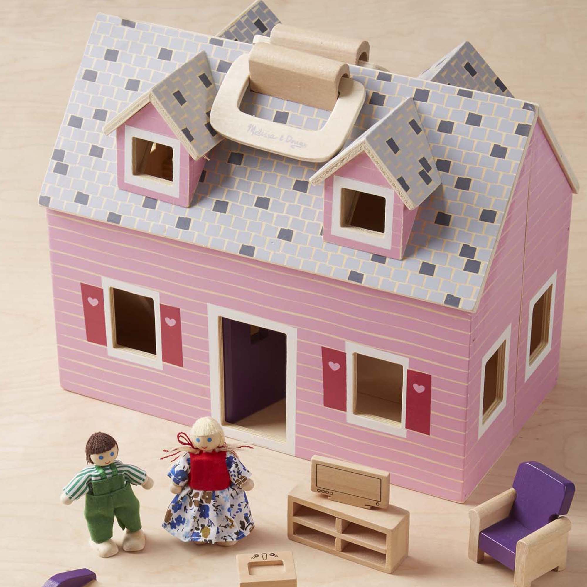 Wooden Fold & Go Dollhouse
