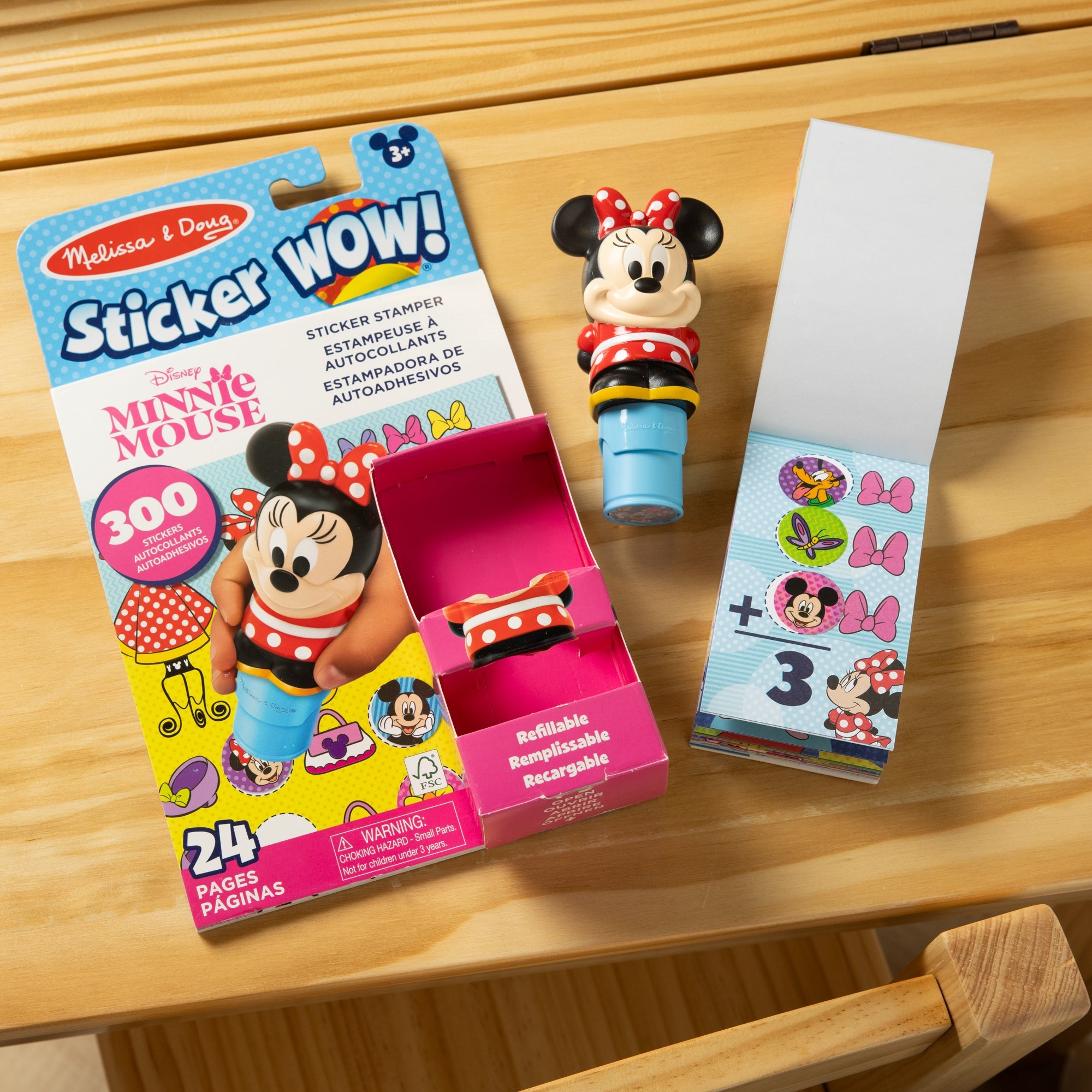 Sticker WOW!™ Disney Minnie Mouse Bundle: Activity Pad & Sticker Stamper + Mini Activity Pad and 200 Refill Stickers