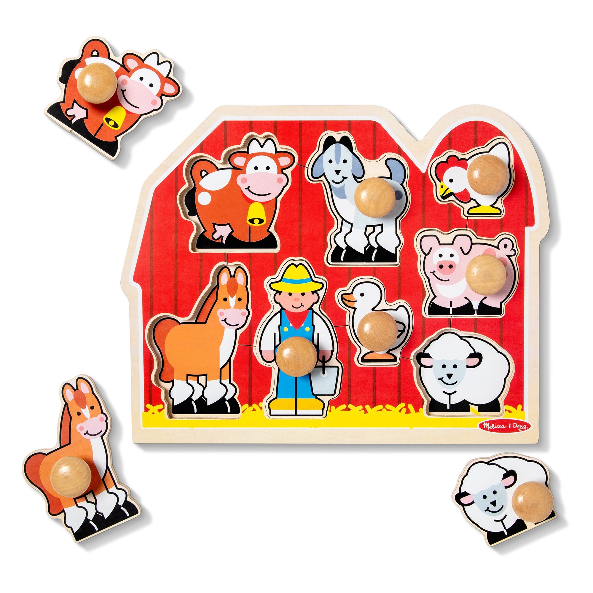 Farm Friends Jumbo Peg Puzzle - 8 Pieces