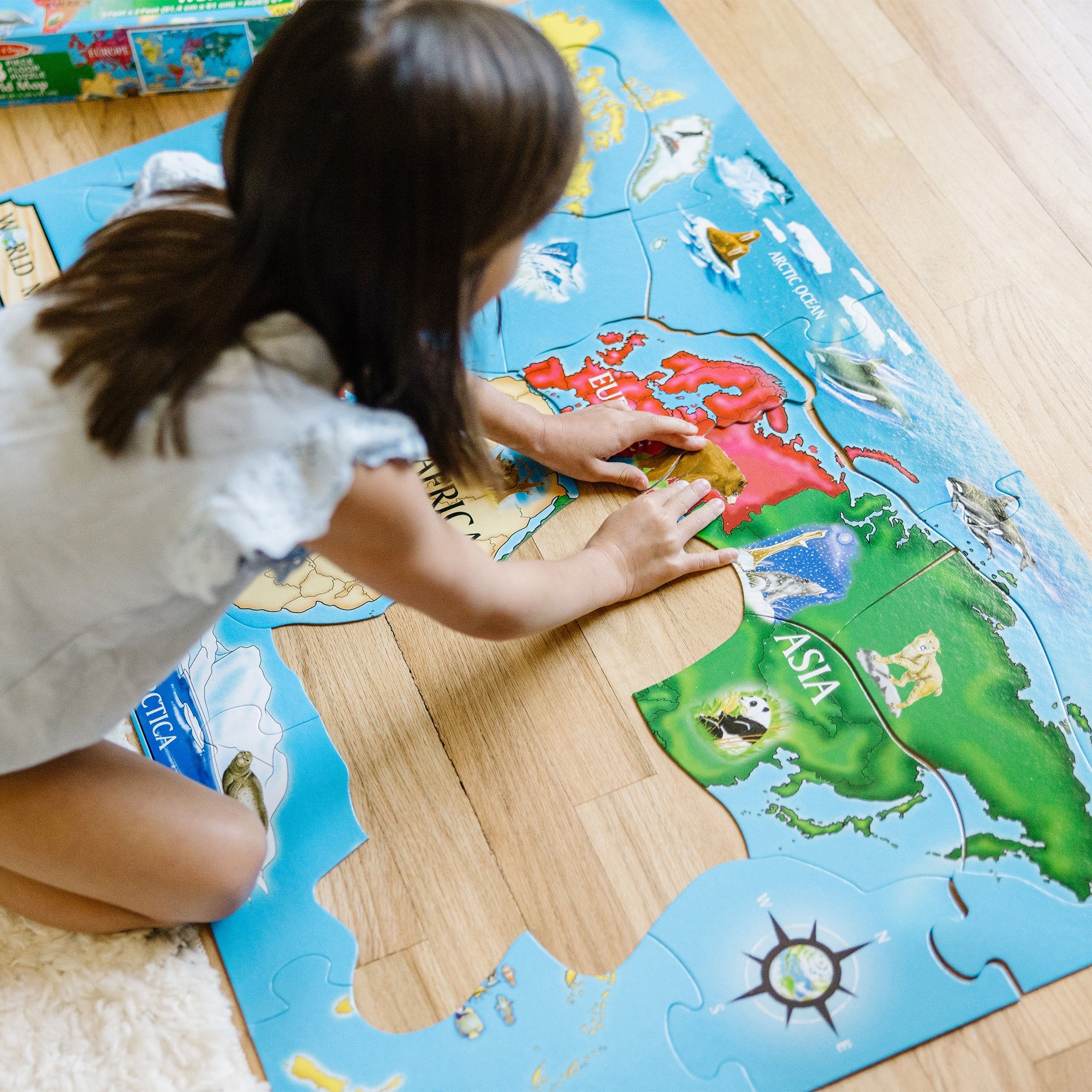 World Map Floor Puzzle - 33 Pieces