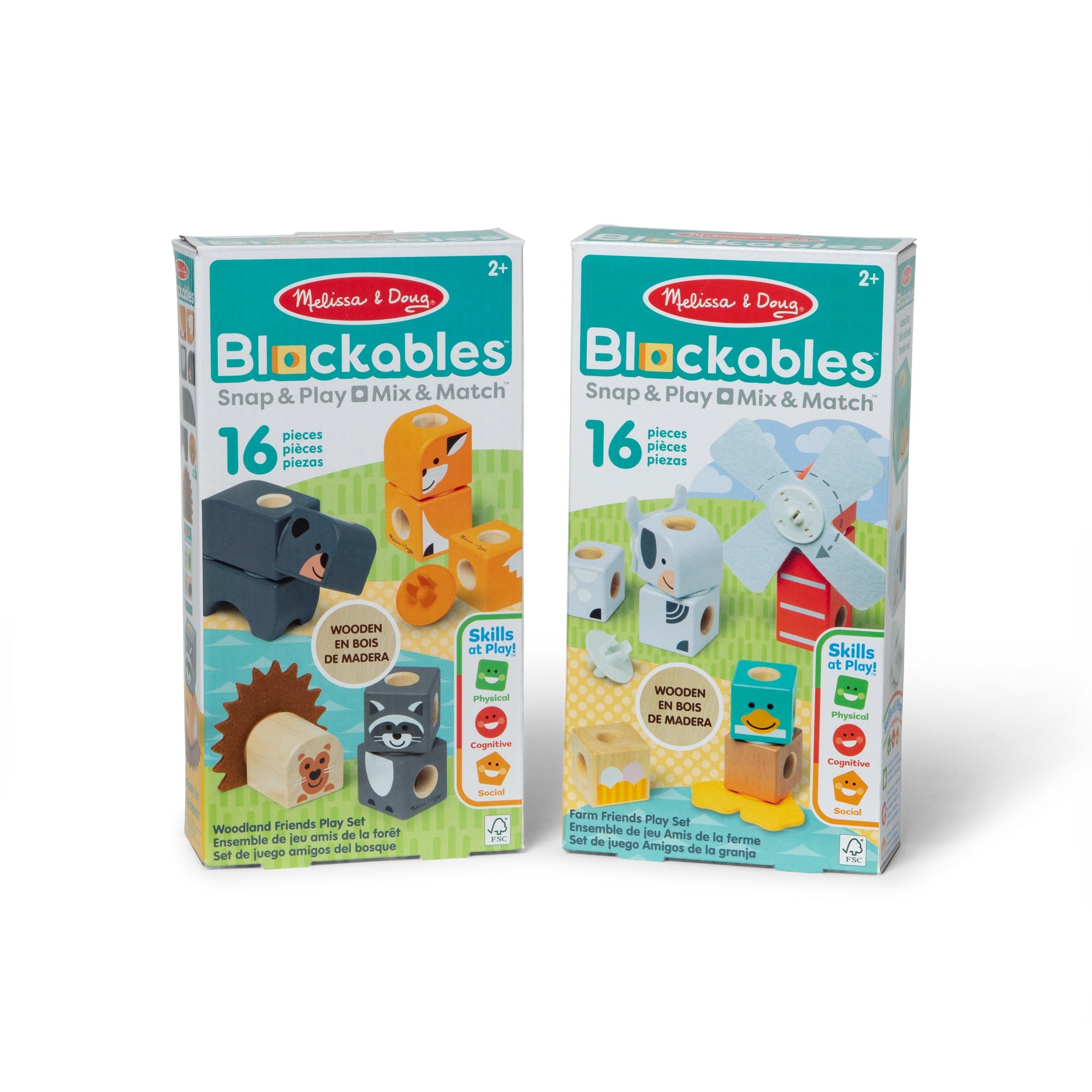 Blockables™ Play Sets Farm Friends and Woodland Friends 2-Pack Bundle