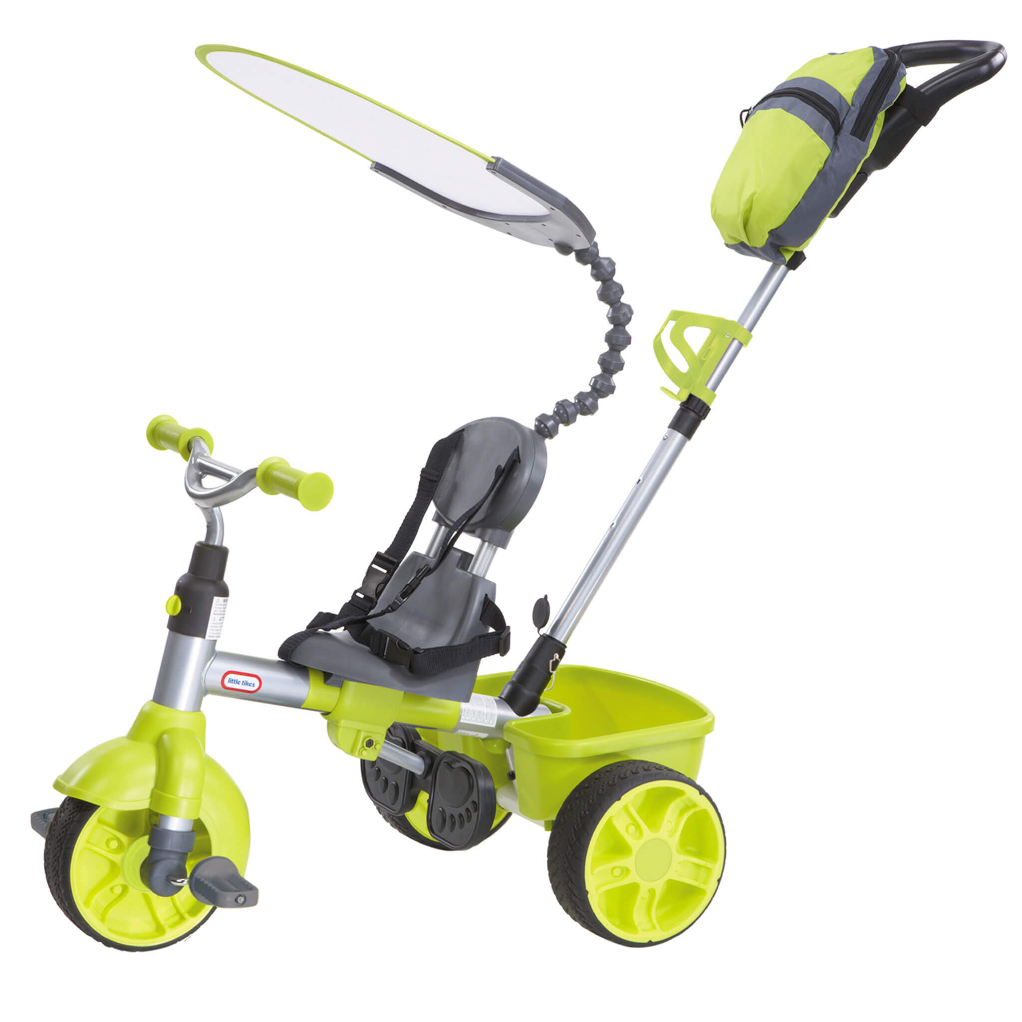 4-in-1 Deluxe Trike with Dash Neon Green - Adjustable Features, and Parent Steering