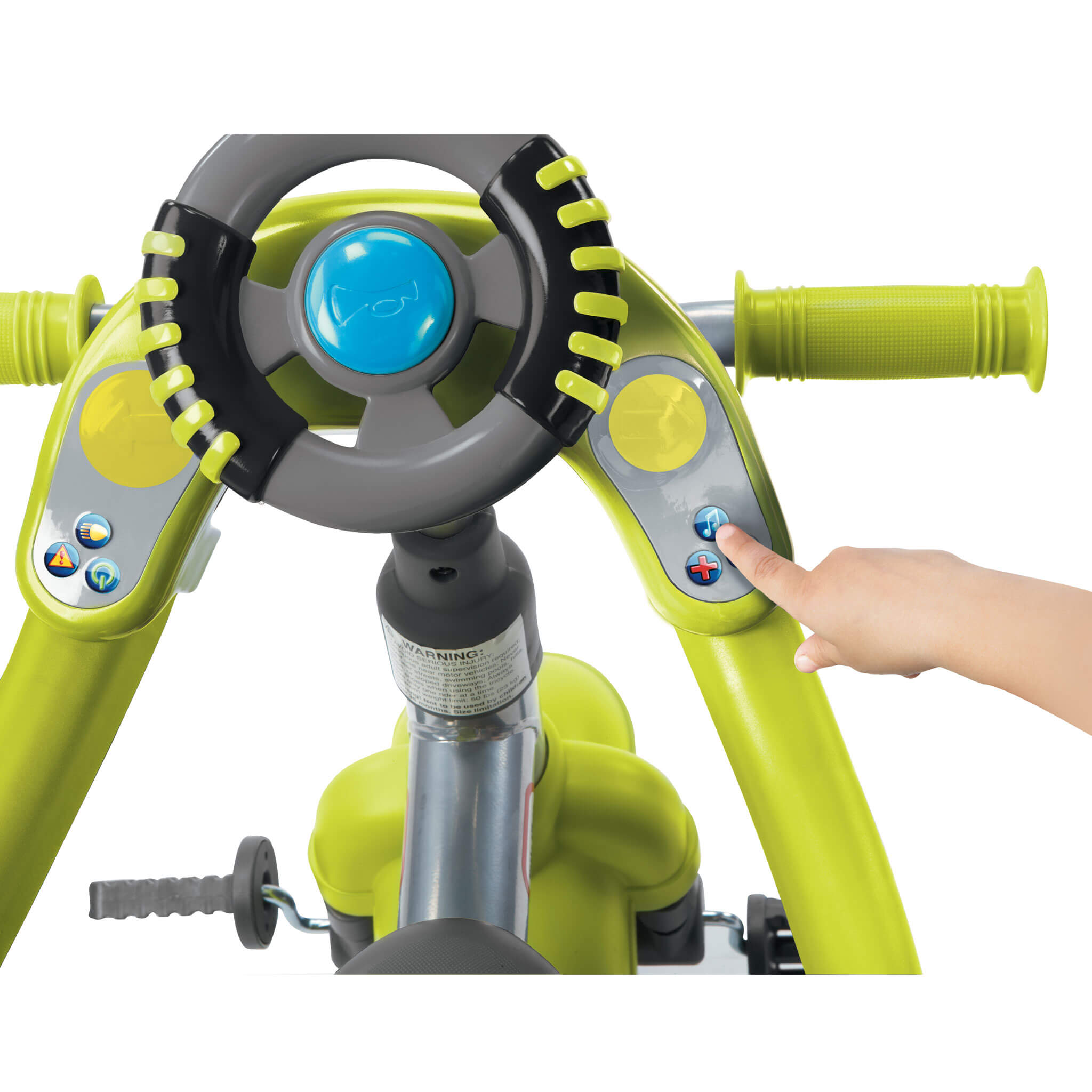 4-in-1 Deluxe Trike with Dash Neon Green - Adjustable Features, and Parent Steering