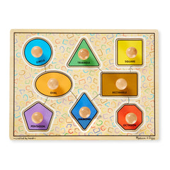 Geometric Shapes Deluxe Jumbo Peg Puzzle - 8 Pieces