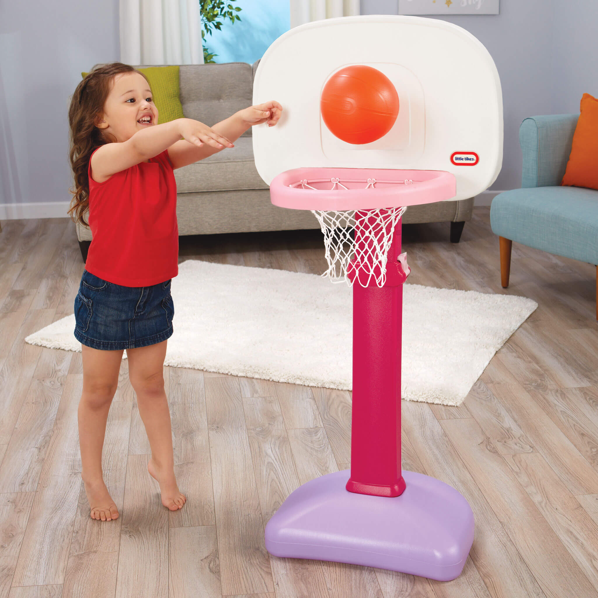 TotSports™ Easy Score™ Pink Basketball Set with 3 Basketballs