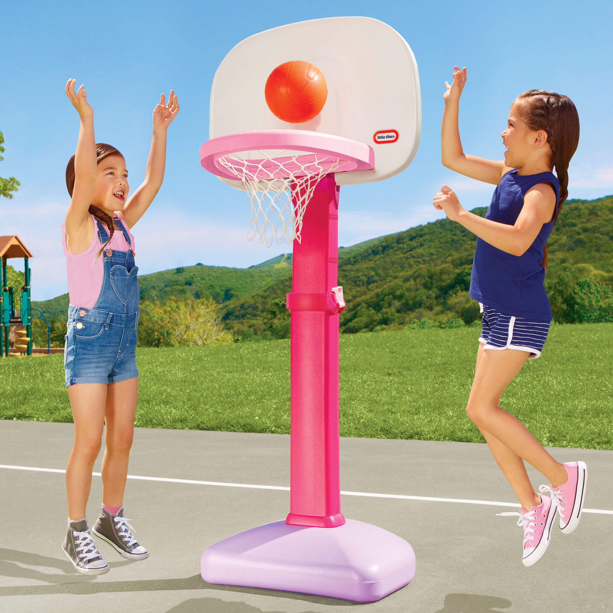 TotSports™ Easy Score™ Pink Basketball Set with 3 Basketballs