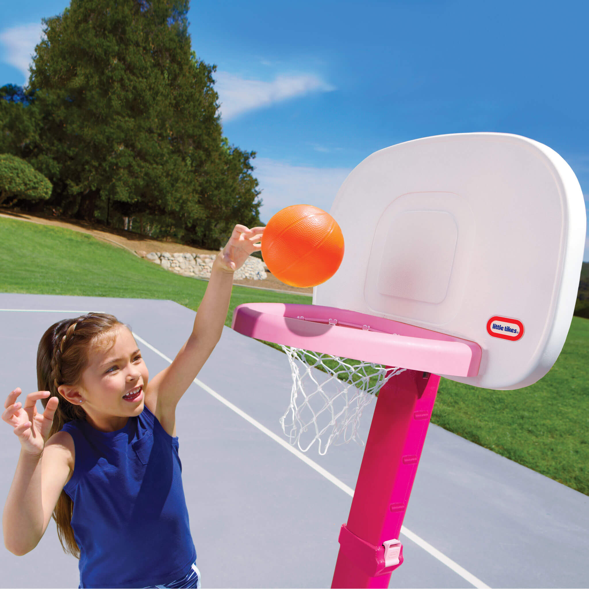 TotSports™ Easy Score™ Pink Basketball Set with 3 Basketballs
