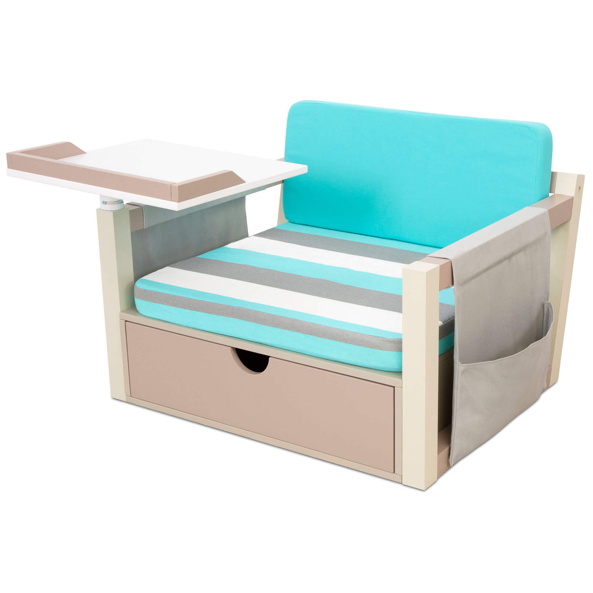 2-in-1 Fun & Study Swivel Desk – Wooden Desk with Chair, Swivel Surface, Storage, and Book Organizer