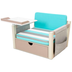 2-in-1 Fun & Study Swivel Desk – Wooden Desk with Chair, Swivel Surface, Storage, and Book Organizer