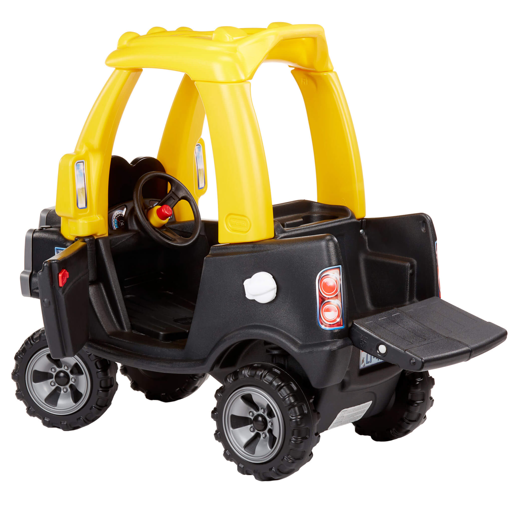 Cozy Truck™ Ride-Black with Working Door, Tailgate & Removable Floorboard