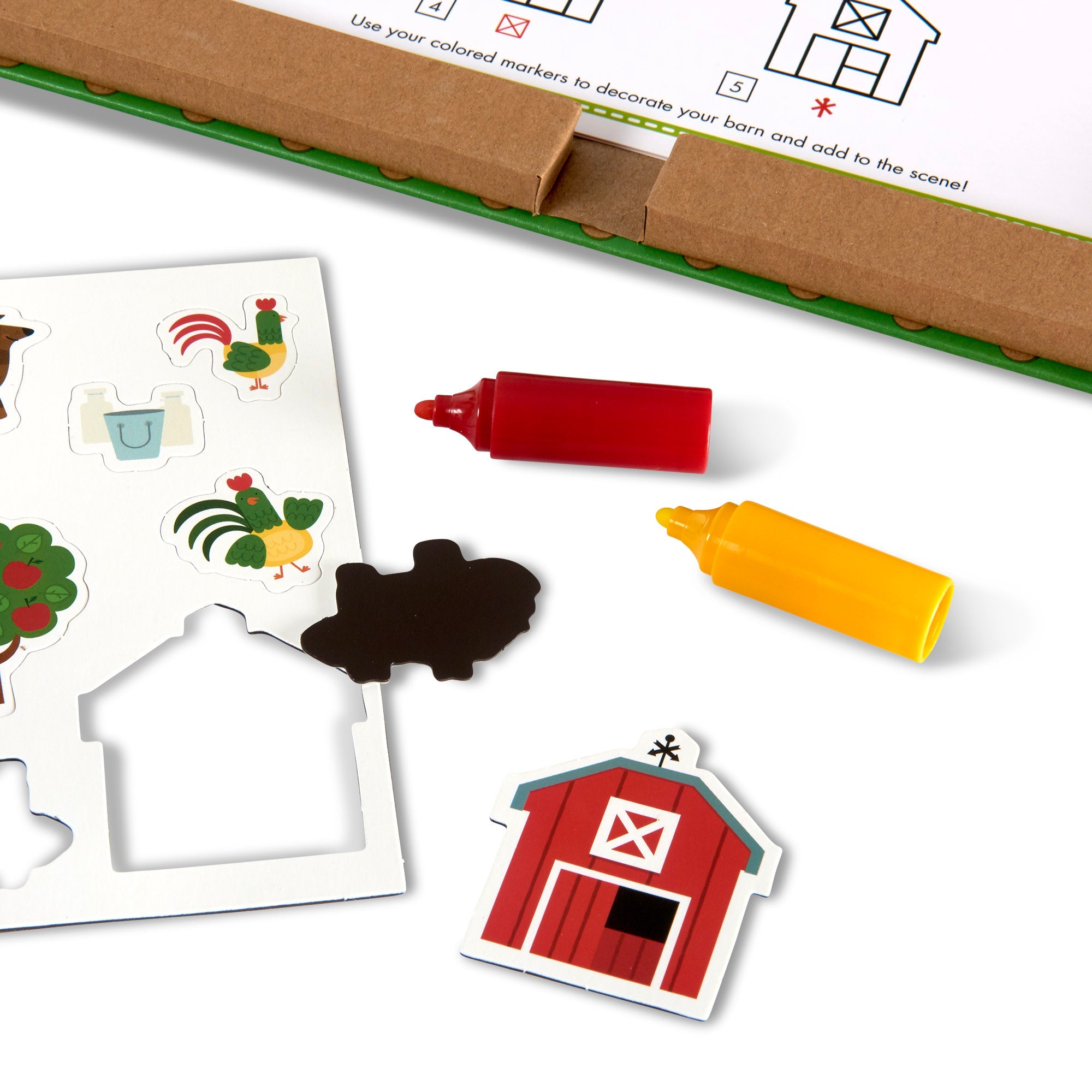 Natural Play: Play, Draw, Create Reusable Drawing & Magnet Kit – Farm