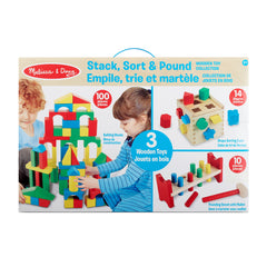 Stack, Sort & Pound Wooden Toy Collection