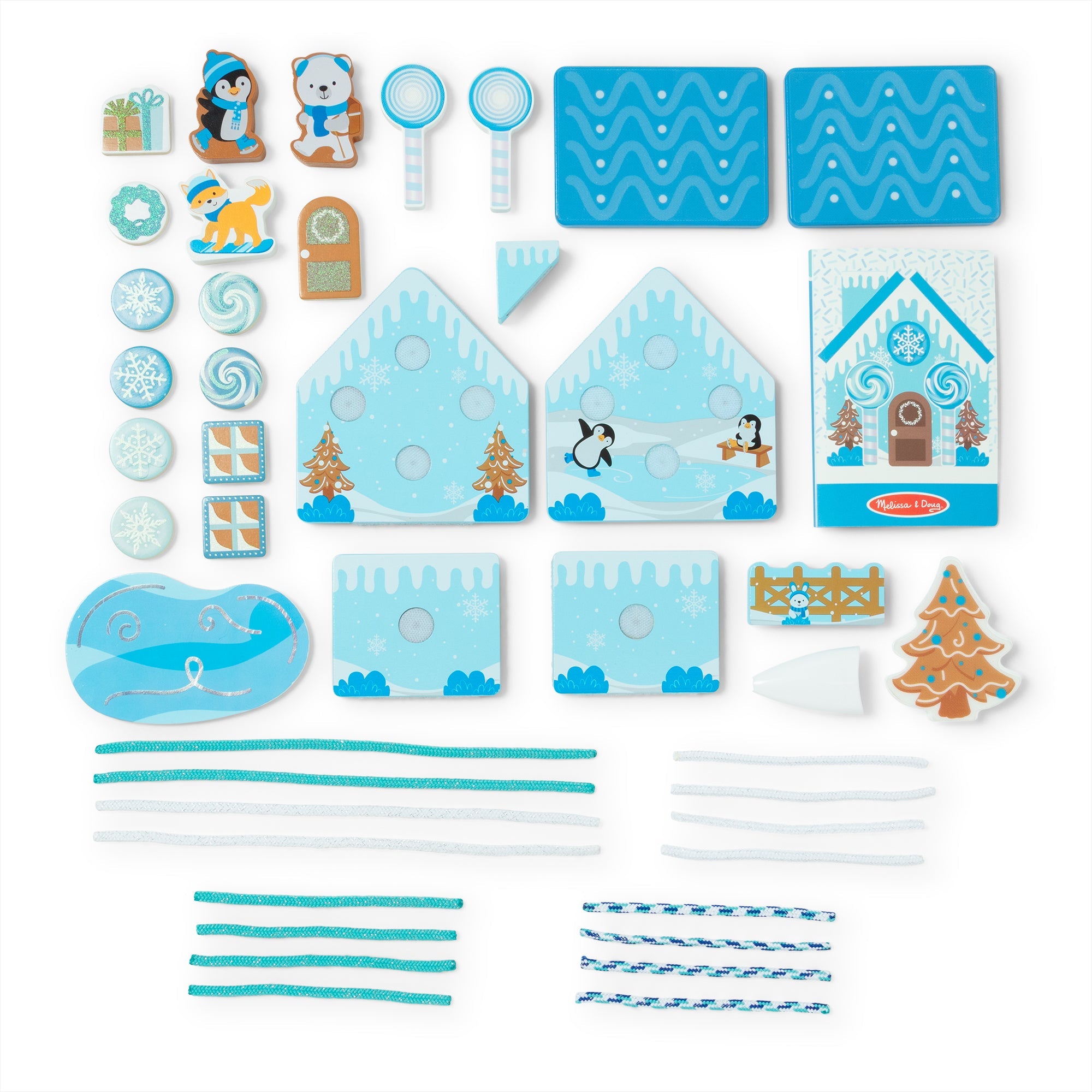 Wooden Gingerbread House Play Set – Winter Frost