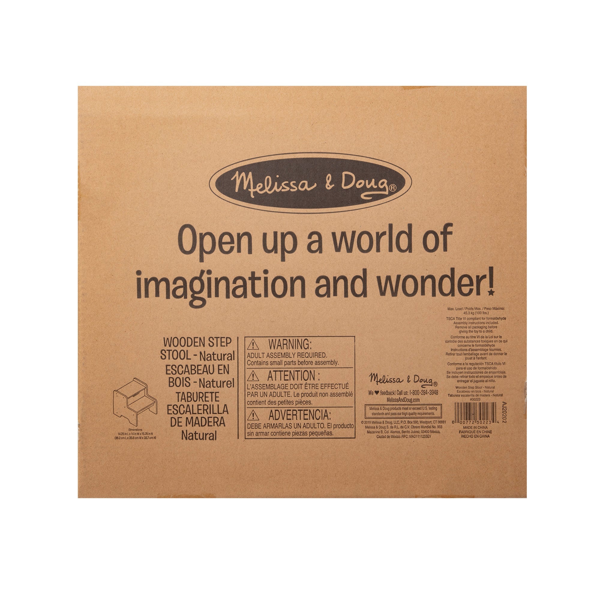 Wooden Step Stool - Natural