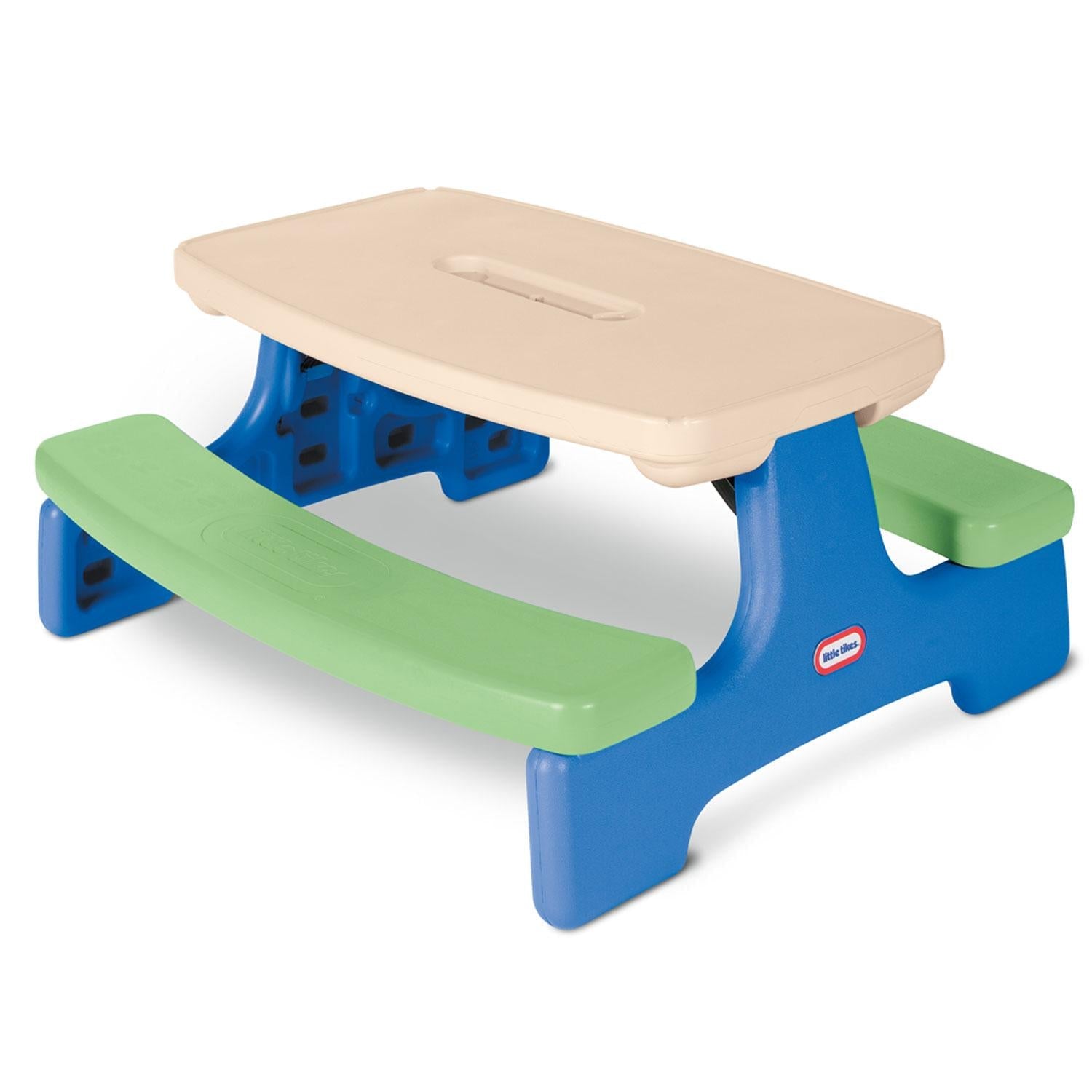 Easy Store™ Picnic Table with Umbrella - Blue\Green
