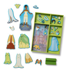 Disney Princess Tiana Wooden Magnetic Dress-Up Play Set