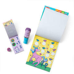 Sticker WOW!™ Purple Unicorn Bundle: Activity Pad & Sticker Stamper + Mini Activity Pad and 200 Refill Stickers