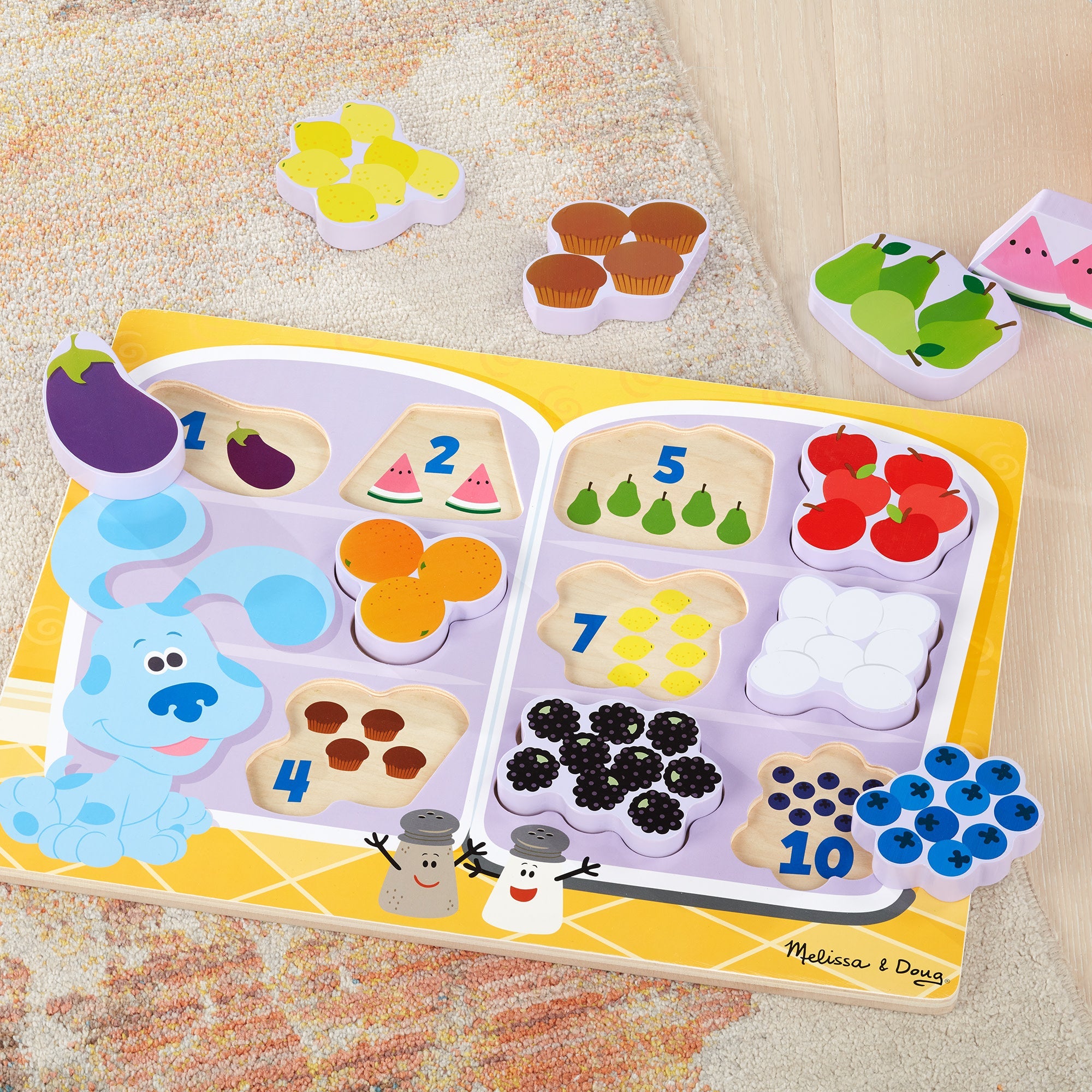 Blue's Clues & You! Fridge Food Wooden Chunky Puzzle - 10 Pieces