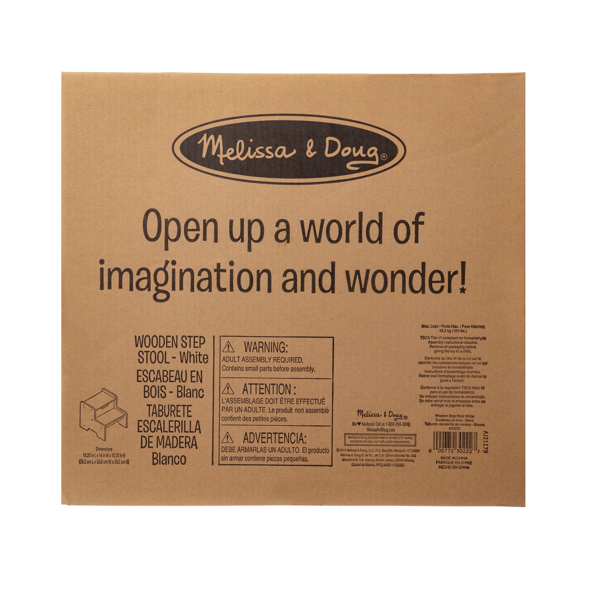 Wooden Step Stool - White