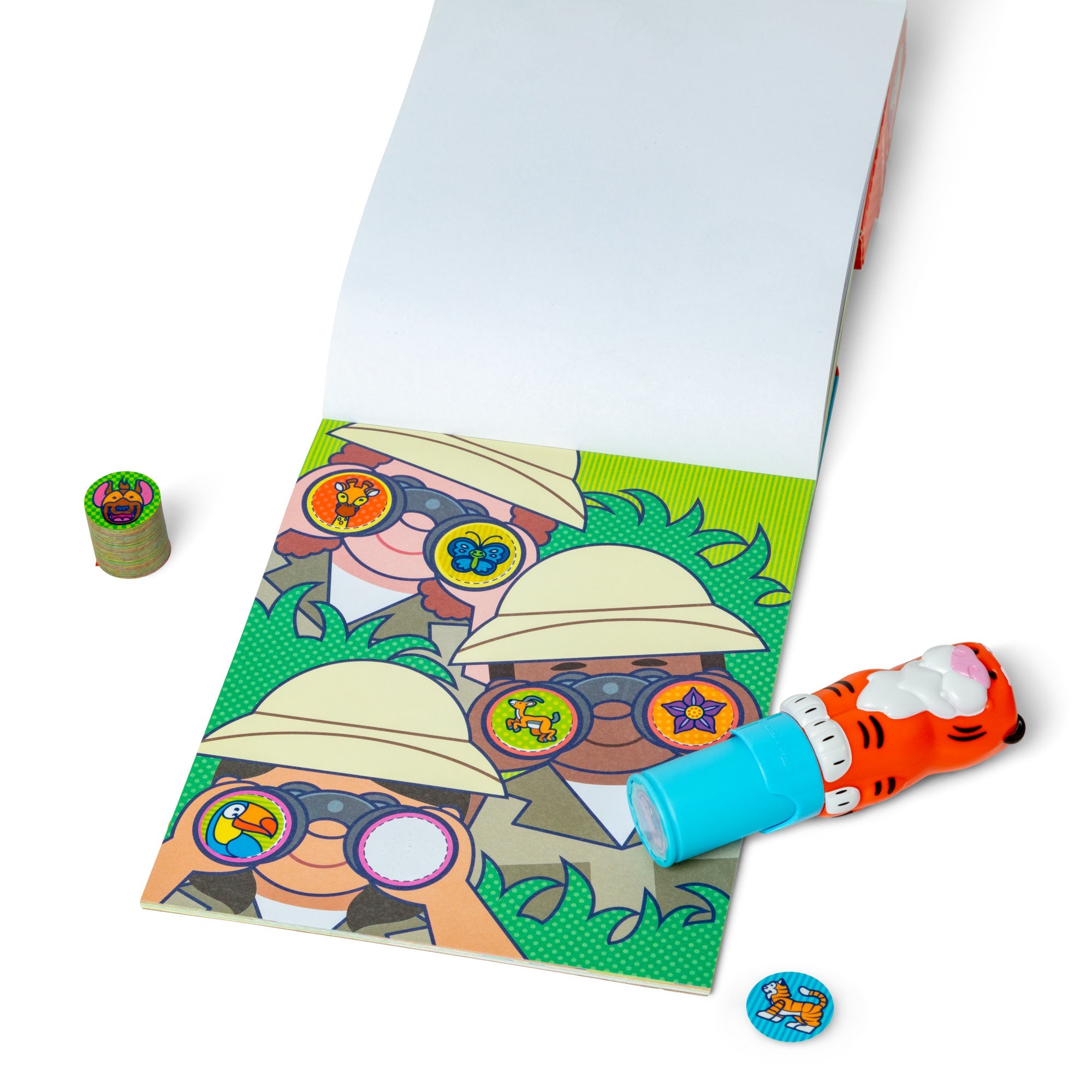 Sticker WOW!™ Tiger Bundle: Activity Pad & Sticker Stamper + Mini Activity Pad and 200 Refill Stickers