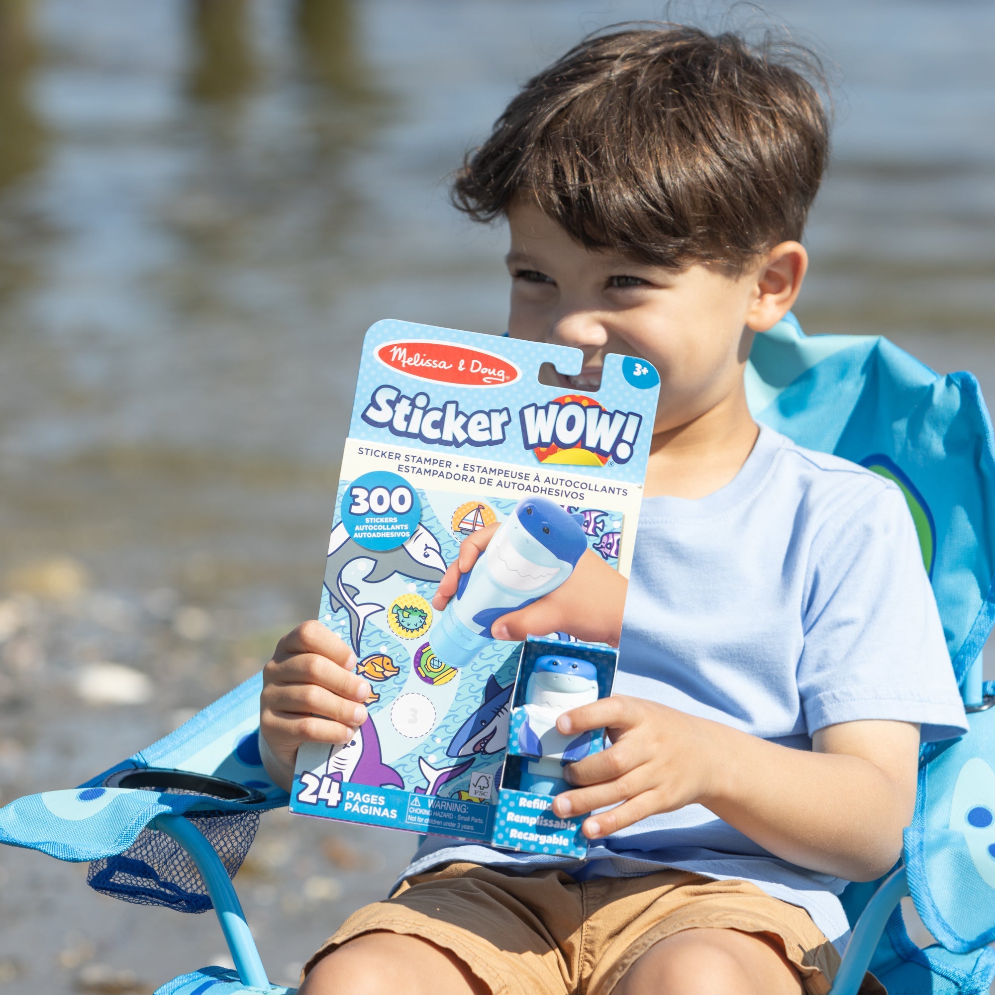 Sticker WOW!™ Shark Bundle: Activity Pad & Sticker Stamper + Mini Activity Pad and 200 Refill Stickers