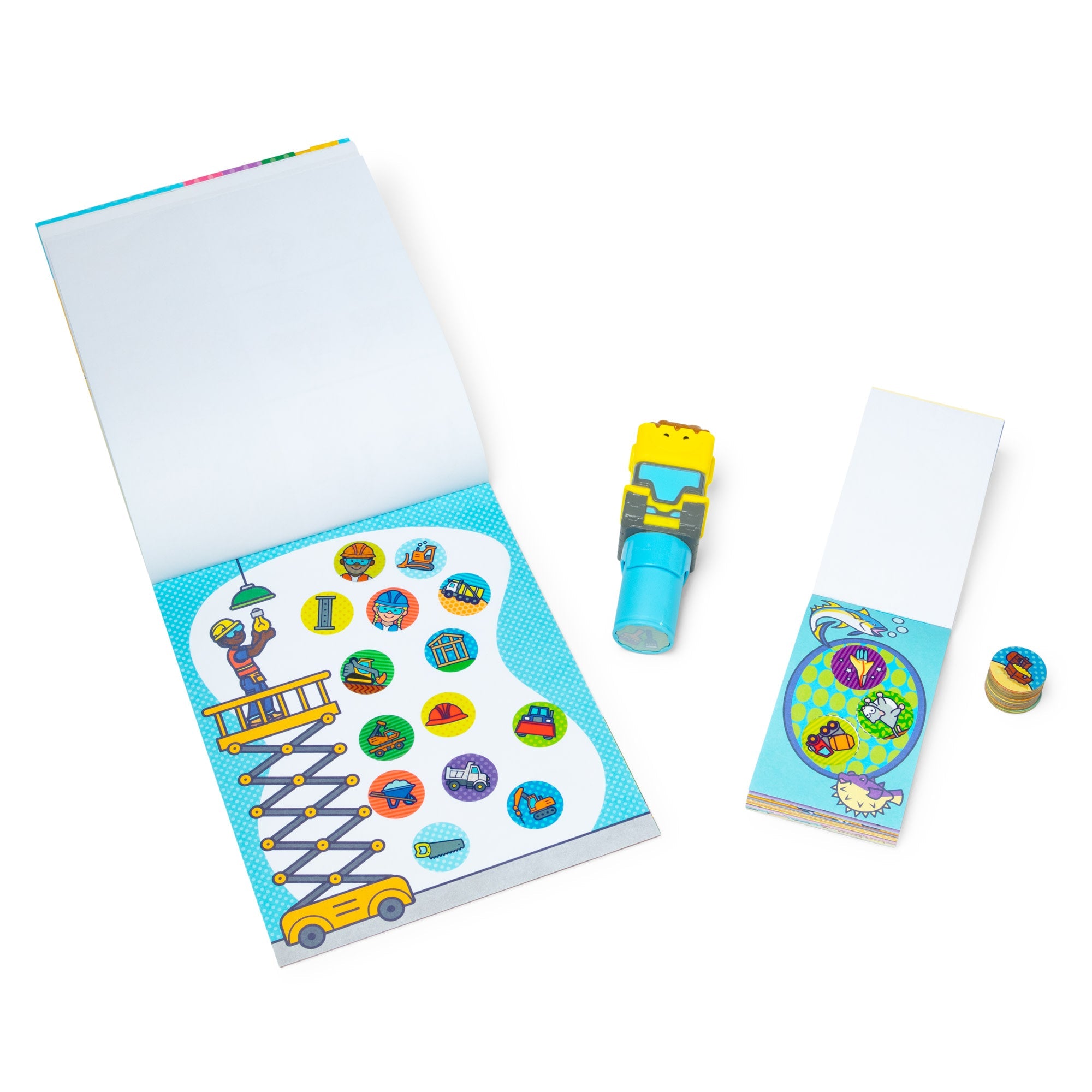 Sticker WOW!™ Bulldozer Bundle: Activity Pad & Sticker Stamper + Mini Activity Pad and 200 Refill Stickers