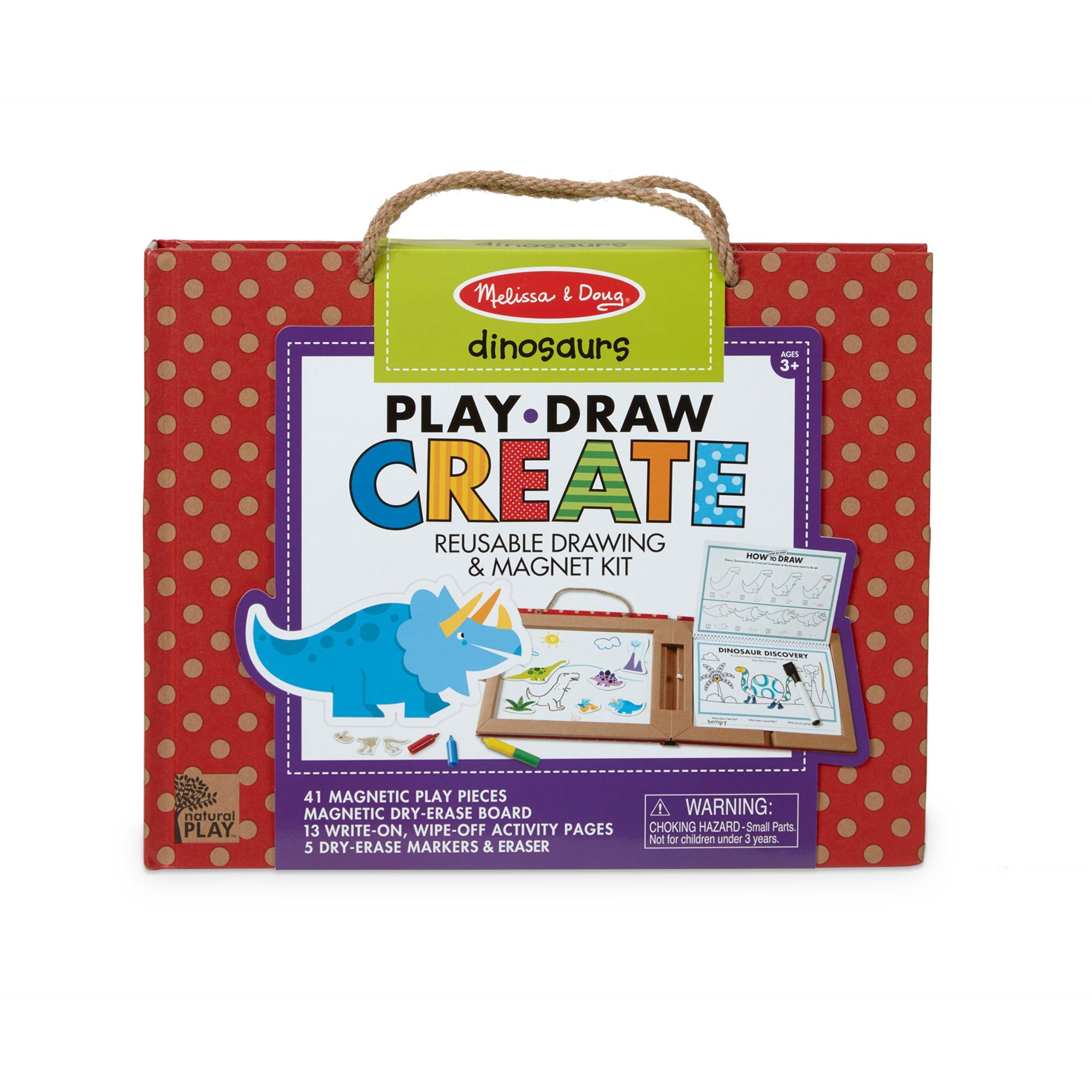 Natural Play: Play, Draw, Create Reusable Drawing & Magnet Kit – Dinosaurs