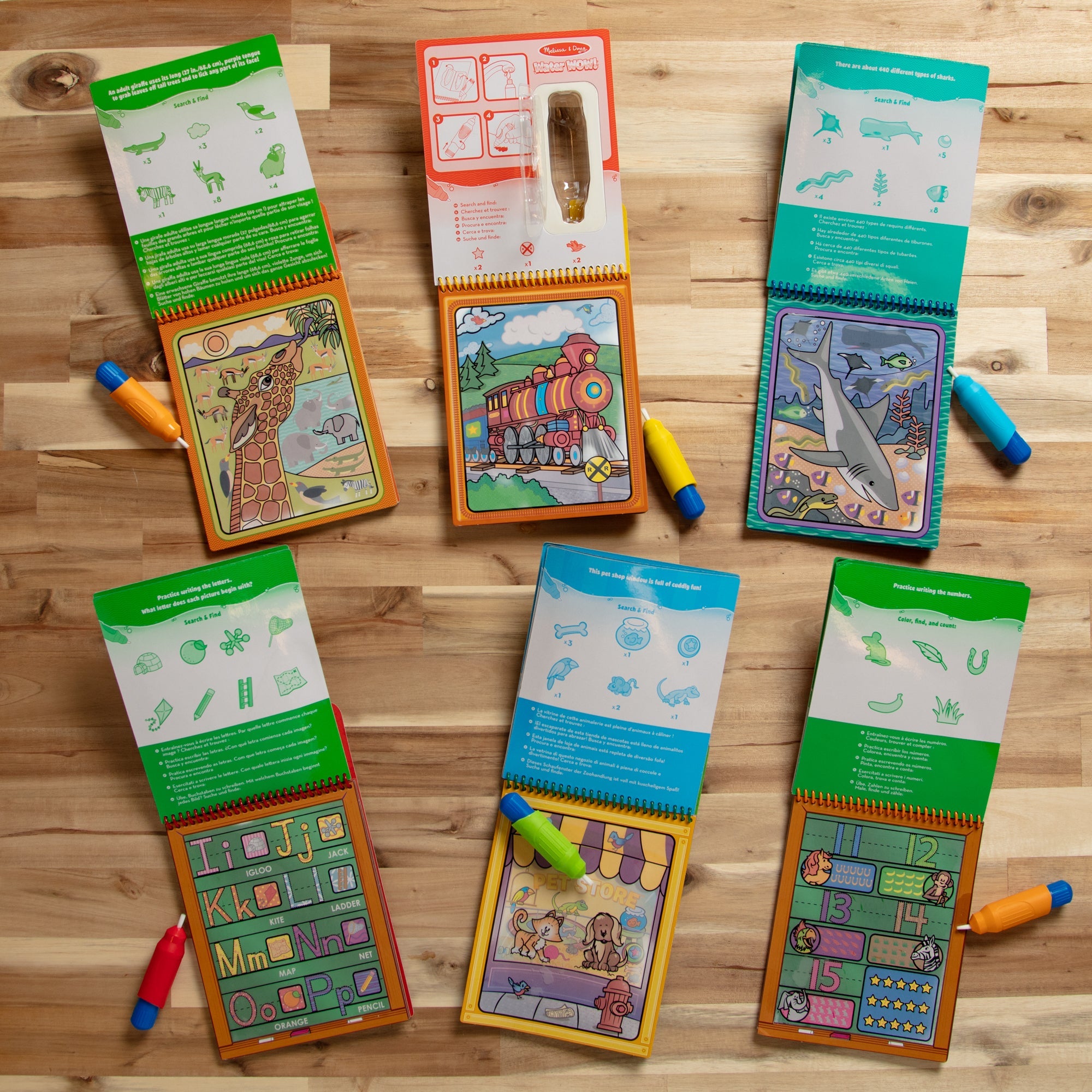 Water WOW! 6-Pack – Animals, Vehicles, Alphabet, Numbers, Safari, Under the Sea
