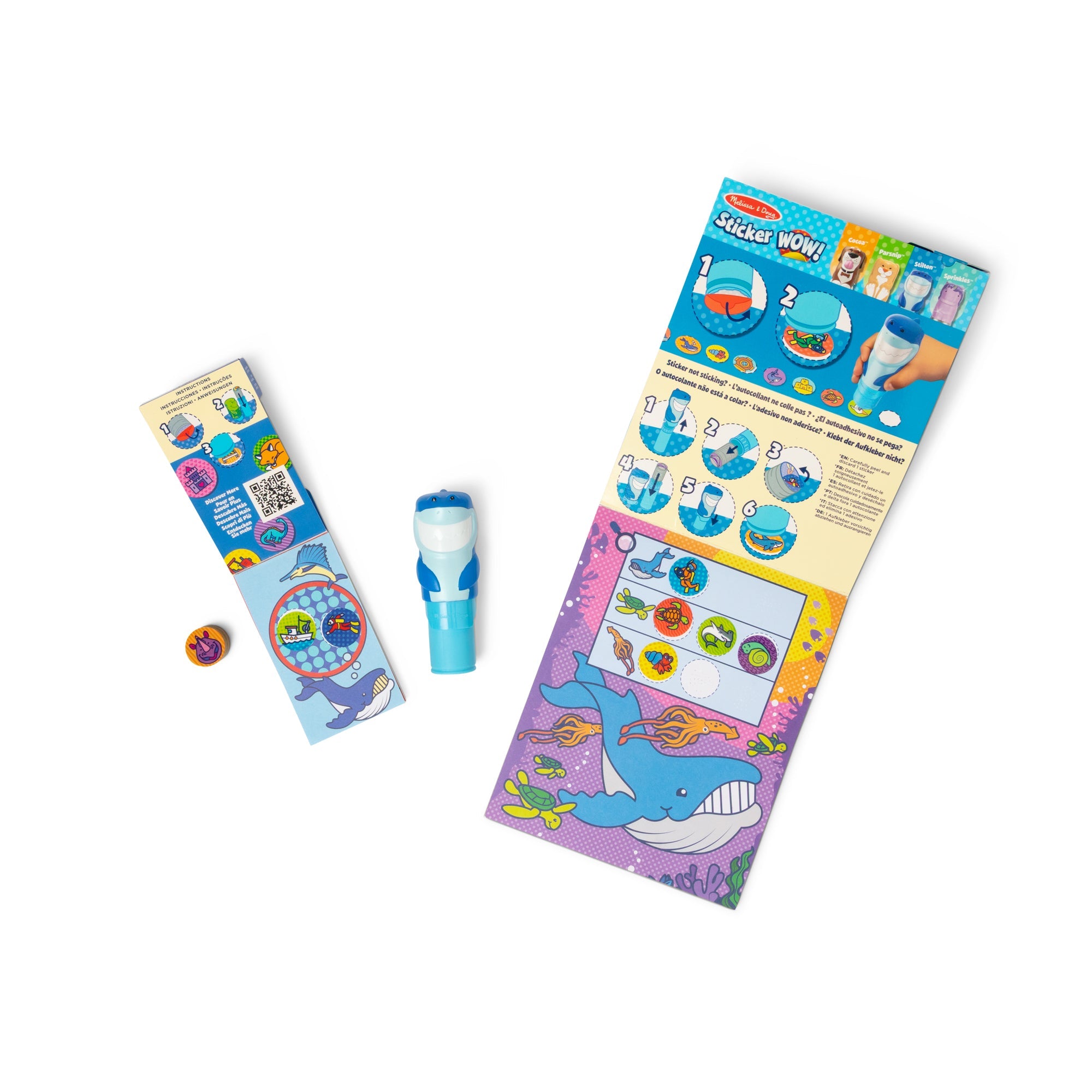 Sticker WOW!™ Shark Bundle: Activity Pad & Sticker Stamper + Mini Activity Pad and 200 Refill Stickers