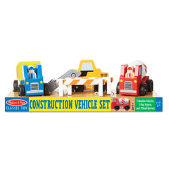 Classic Wooden Toy Construction Vehicle Set