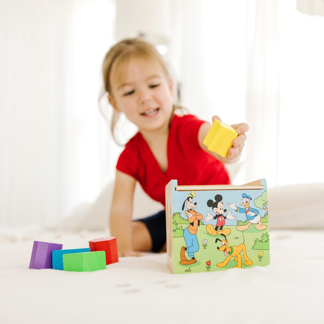 Disney Mickey Mouse & Friends Wooden Shape Sorting Cube