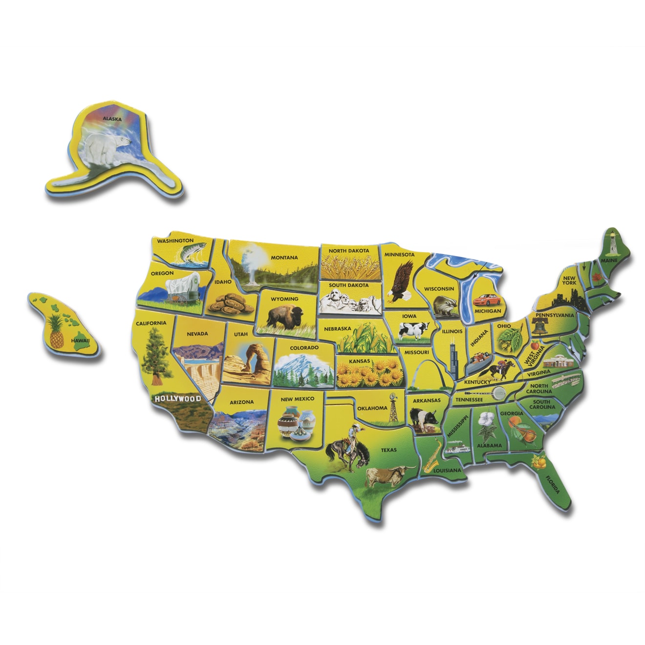 U.S.A. Map Wooden Puzzle
