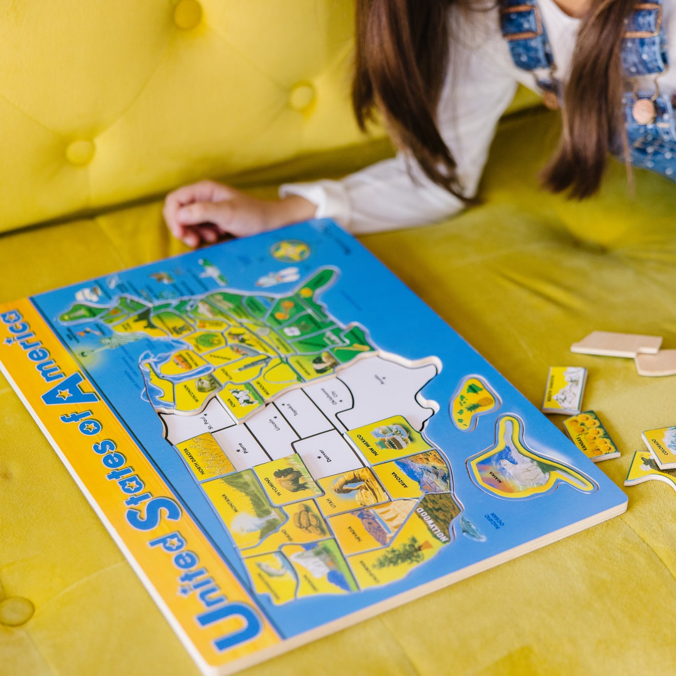 U.S.A. Map Wooden Puzzle