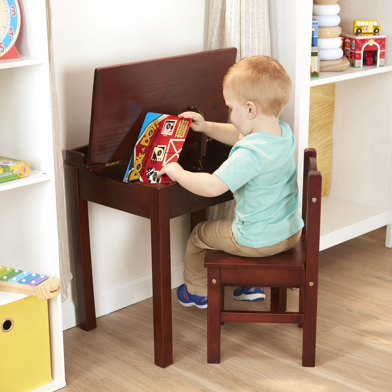 Child's Lift-Top Desk & Chair - Espresso