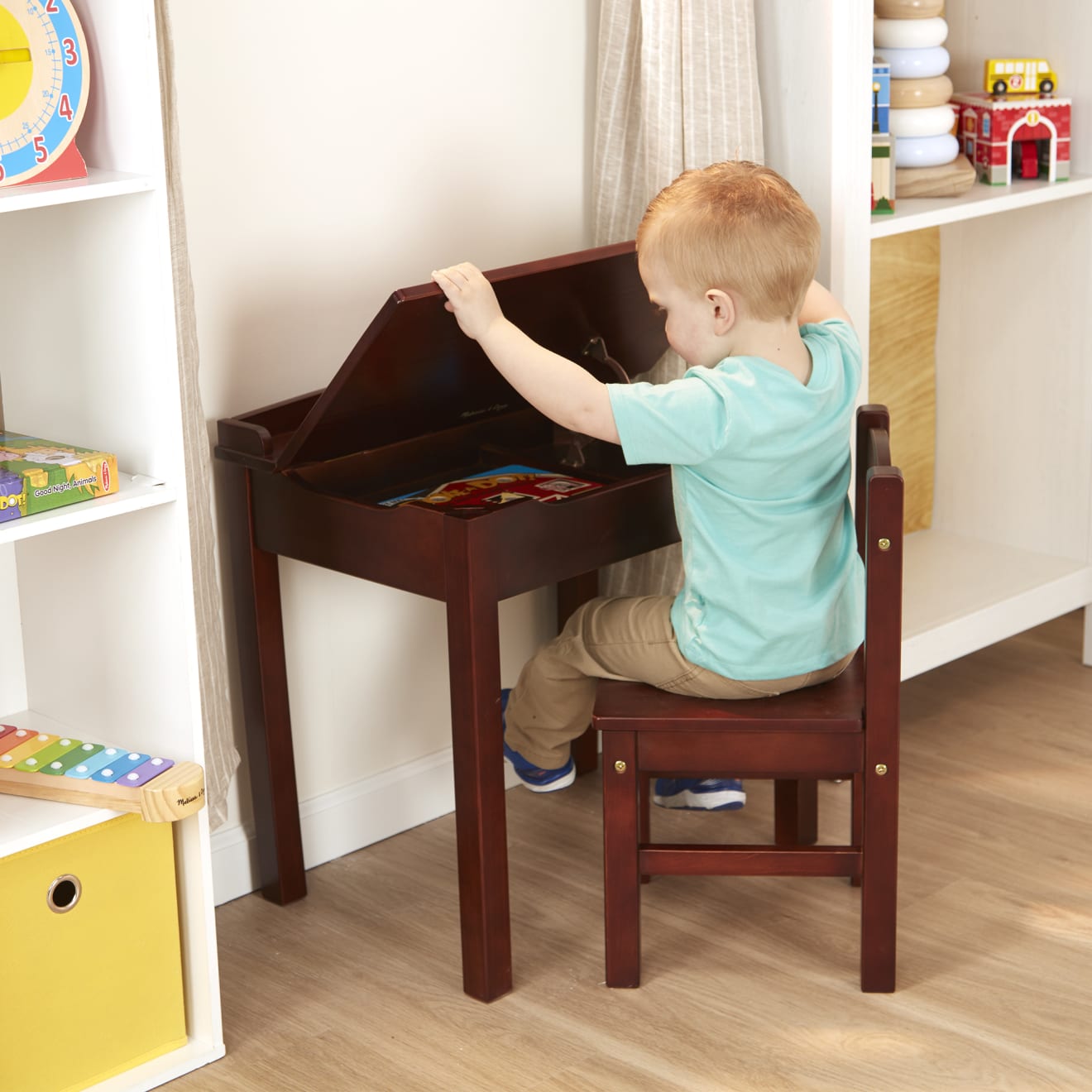 Child's Lift-Top Desk & Chair - Espresso
