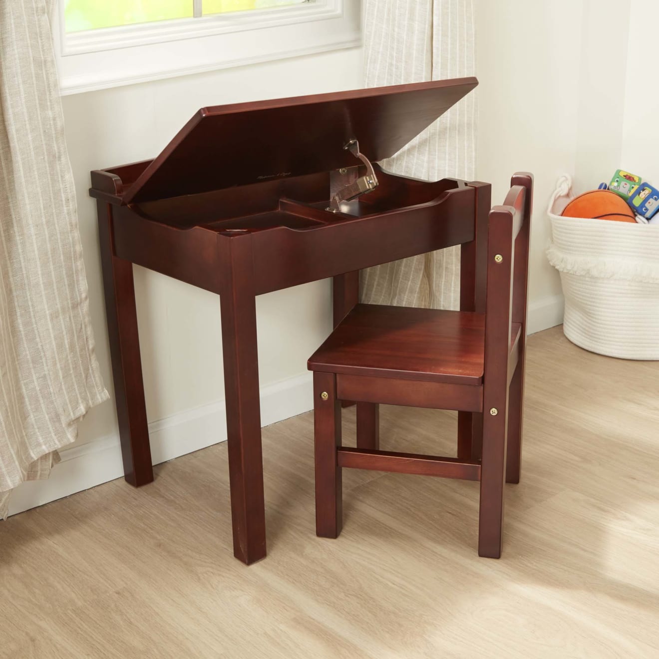 Child's Lift-Top Desk & Chair - Espresso